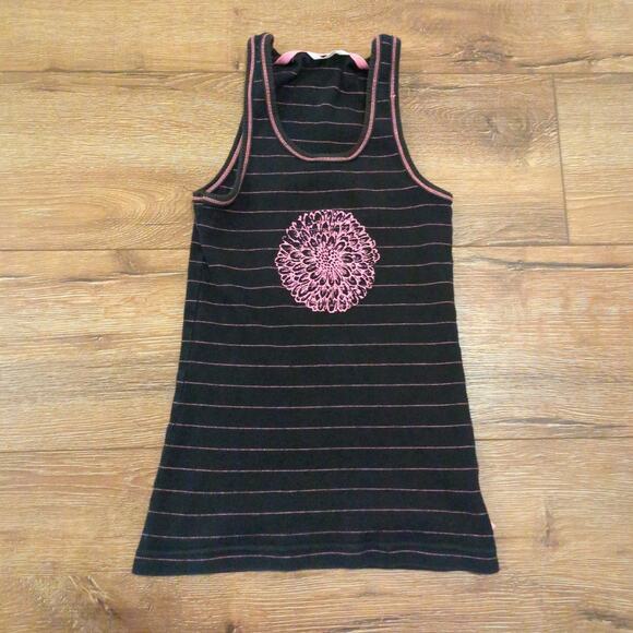 Y2K Jockey Women Medium Tank Top Shirt Ribbed Pink Emo Punk Stripe Goth Vintage - Picture 1 of 7
